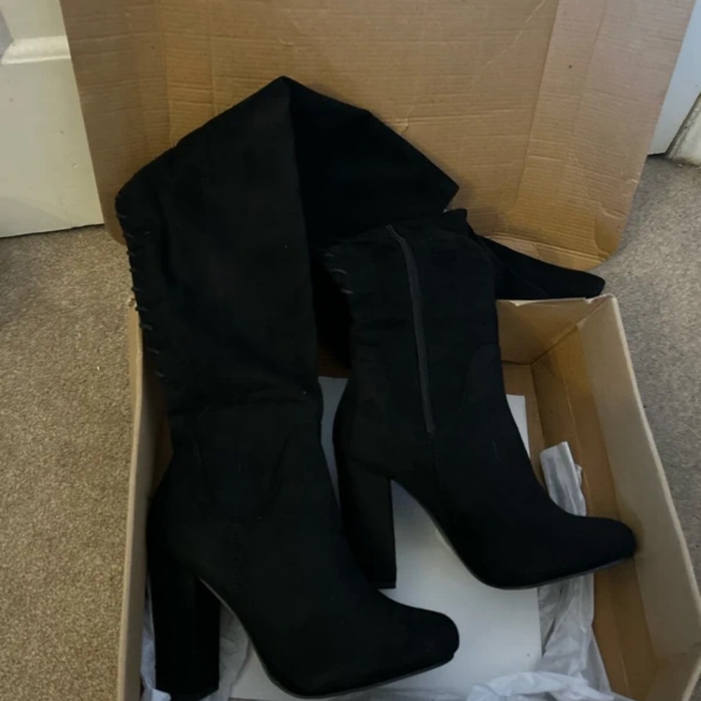 Boohoo Black Heeled Boots